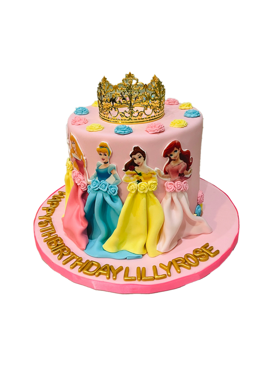 Rose Princess Crown Fondant Cake