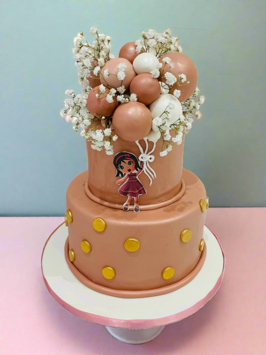 Rust Balloon Fondant Tiered Cake