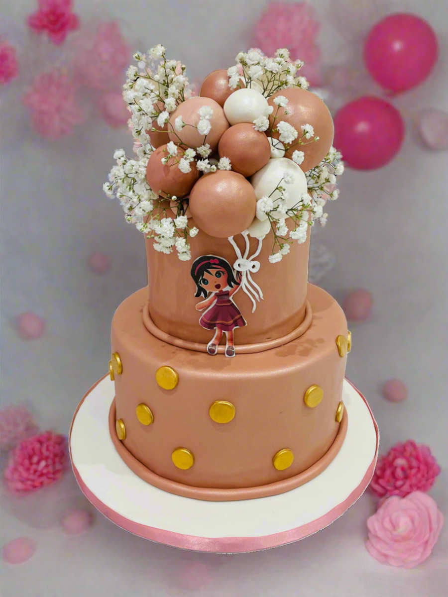 Rust Balloon Fondant Tiered Cake