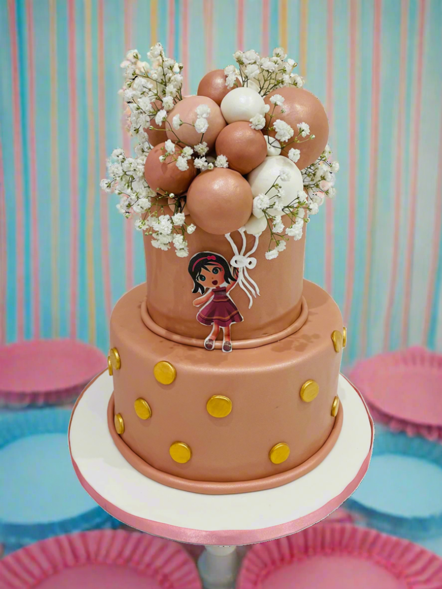 Rust Balloon Fondant Tiered Cake