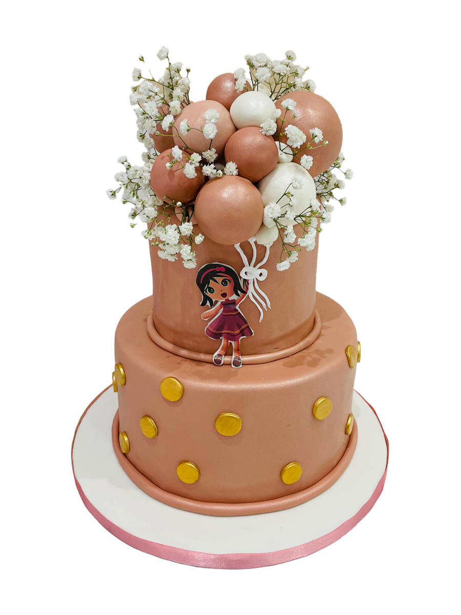 Rust Balloon Fondant Tiered Cake