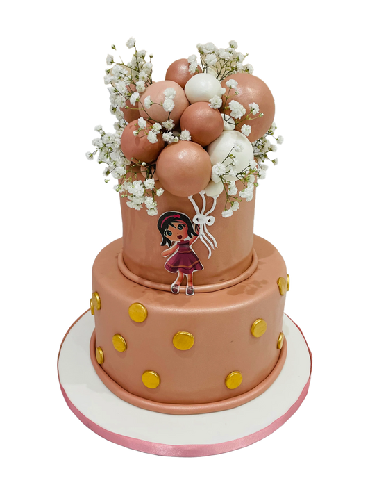 Rust Balloon Fondant Tiered Cake