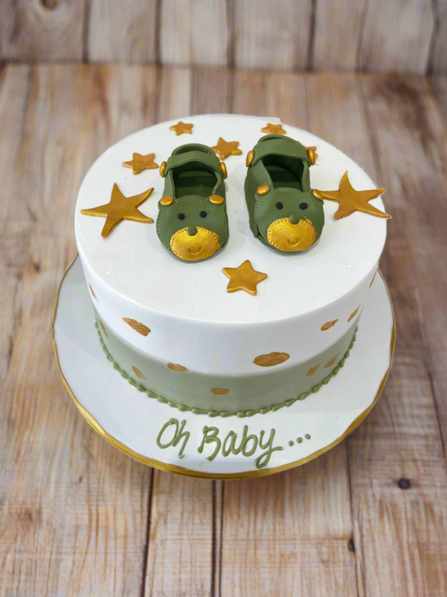 Sage Green Booties Cake