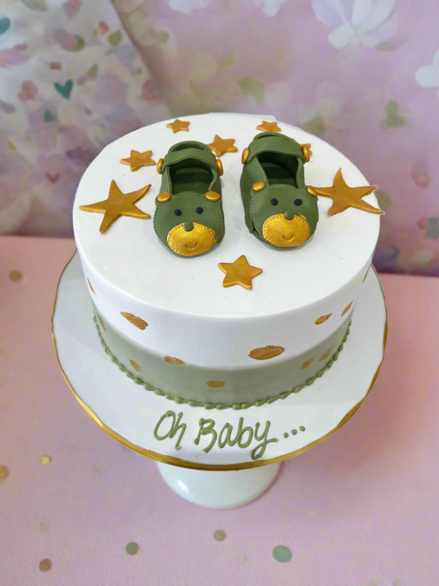 Sage Green Booties Cake