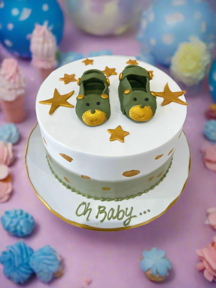 Sage Green Booties Cake