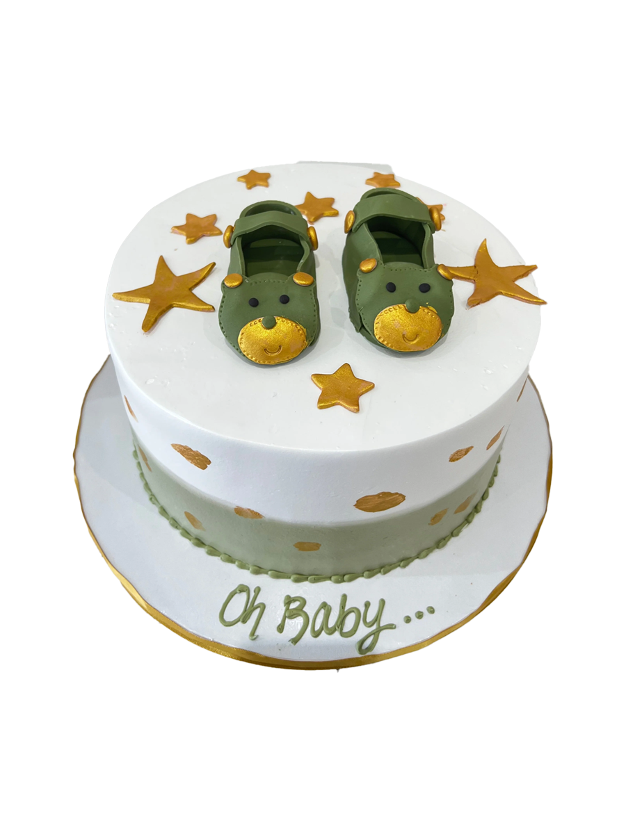 Sage Green Booties Cake