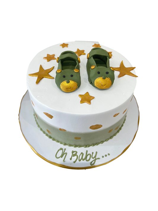 Sage Green Booties Cake
