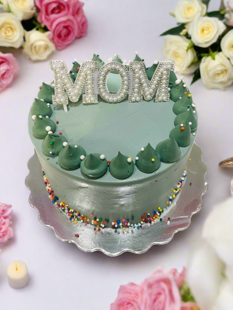 Sage Green Pearl Mother's Day Cake