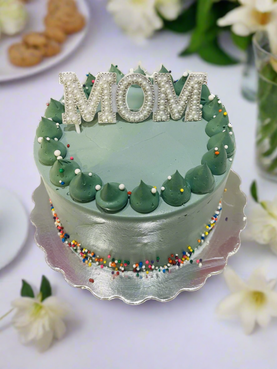 Sage Green Pearl Mother's Day Cake