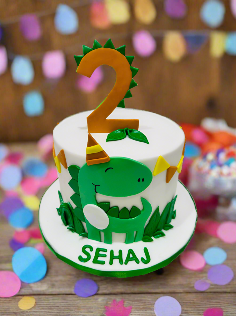 Sehaj Dinosaur Fondant Cake