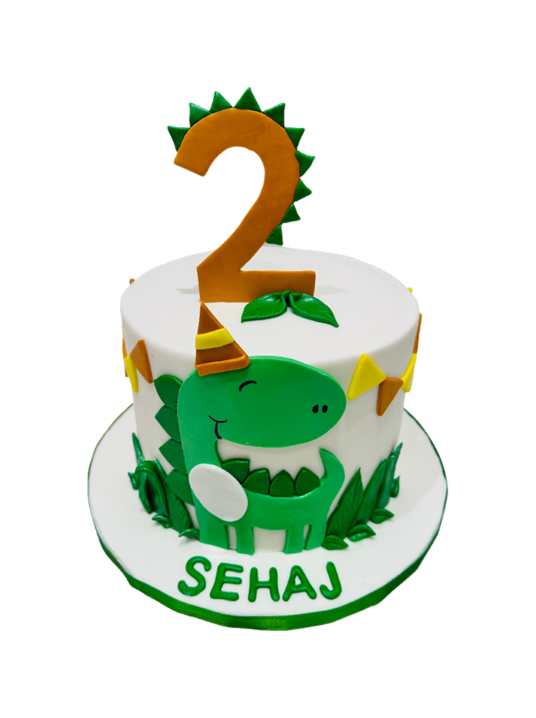 Sehaj Dinosaur Fondant Cake