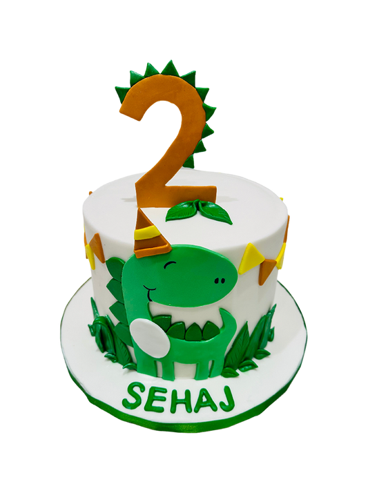 Sehaj Dinosaur Fondant Cake