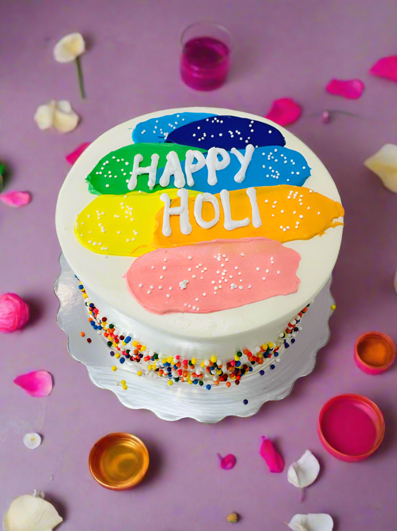 Ivory Holi Cream Cake