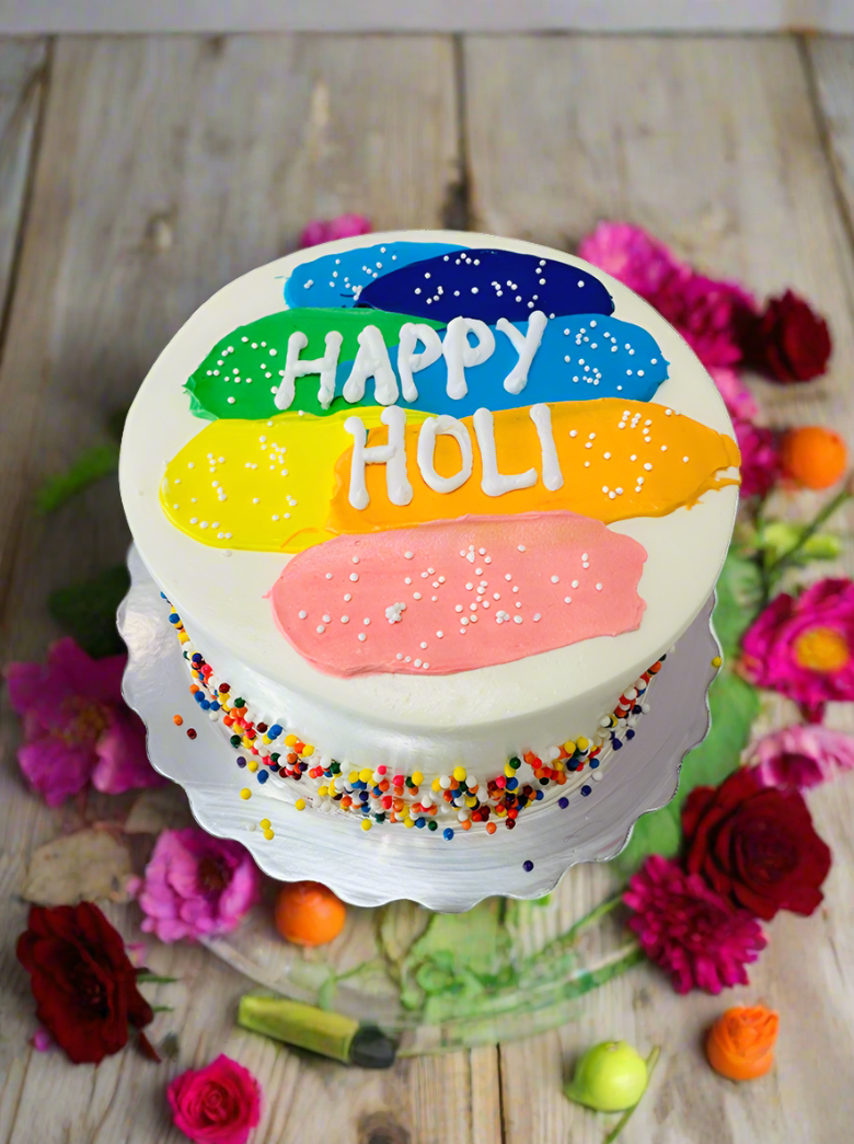 Ivory Holi Cream Cake