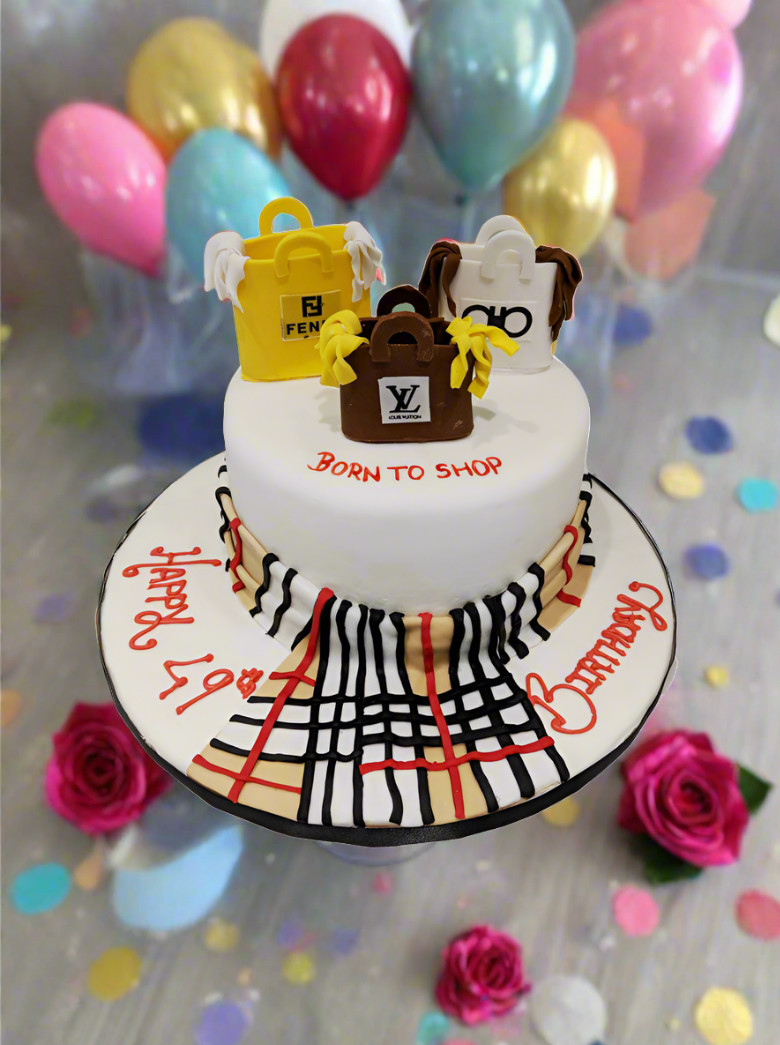 Shopping Bag Fondant Cake