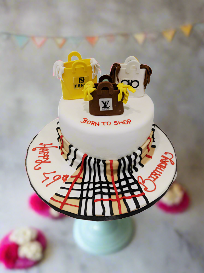 Shopping Bag Fondant Cake