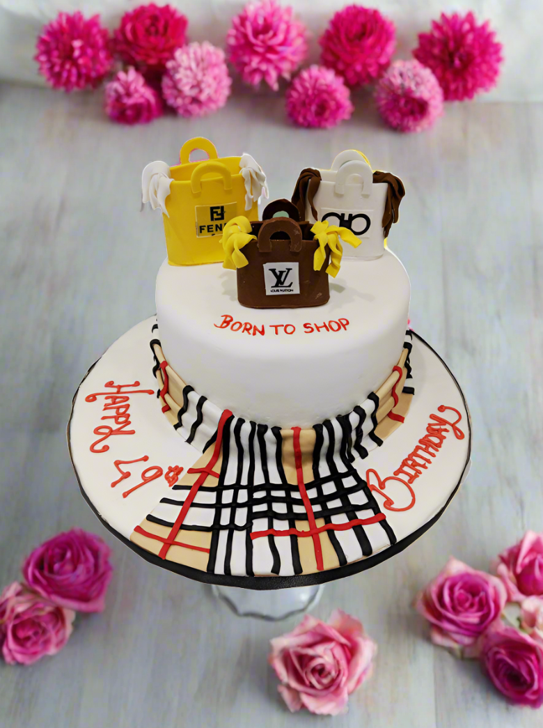 Shopping Bag Fondant Cake