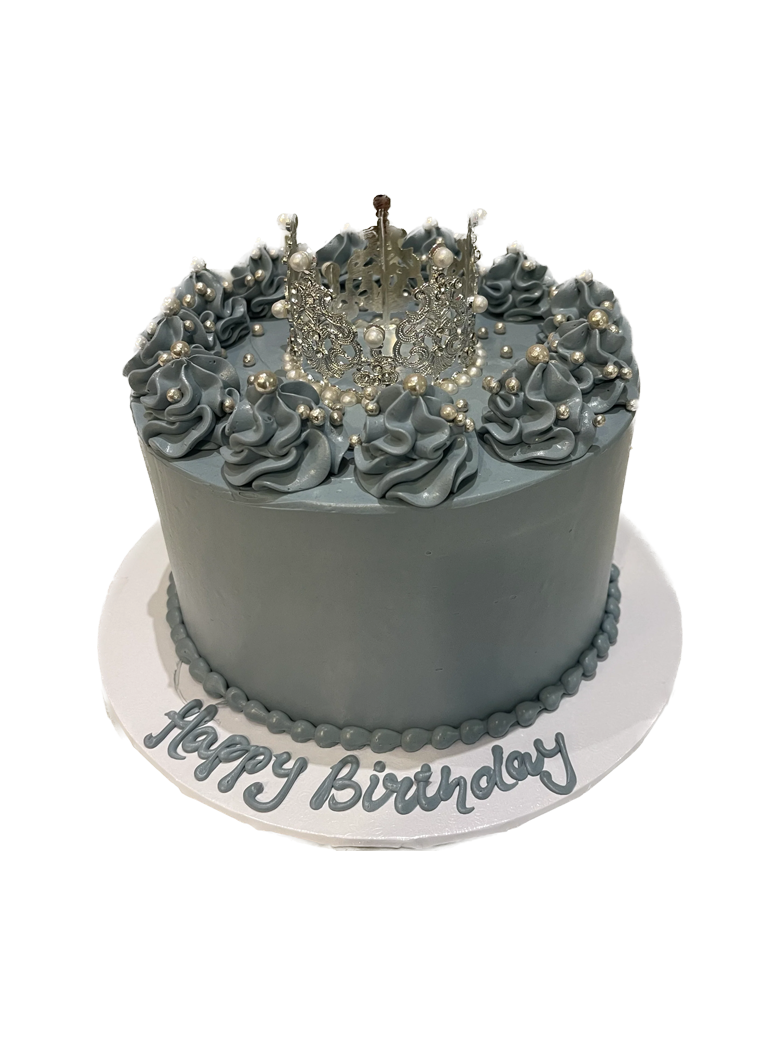Silver Crown Birthday Cake