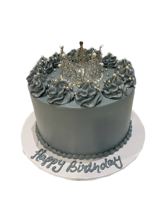 Silver Crown Birthday Cake