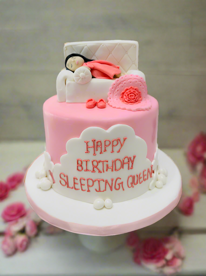 Sleeping Queen Fondant Cake