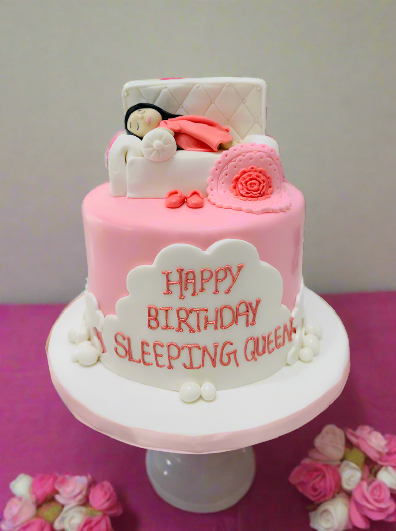 Sleeping Queen Fondant Cake