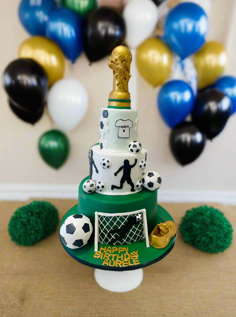 Soccer Champ Fondant Tiered Cake