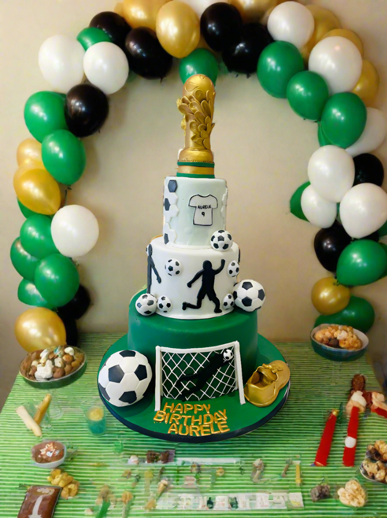 Soccer Champ Fondant Tiered Cake