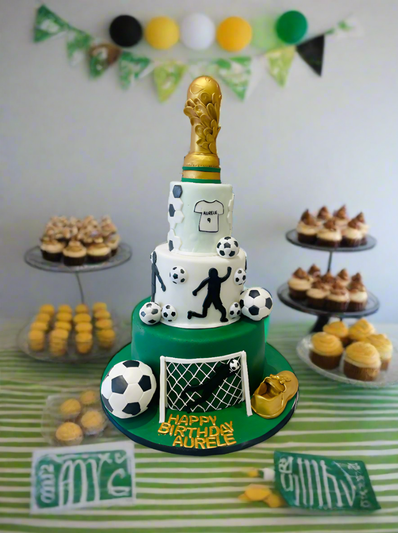 Soccer Champ Fondant Tiered Cake