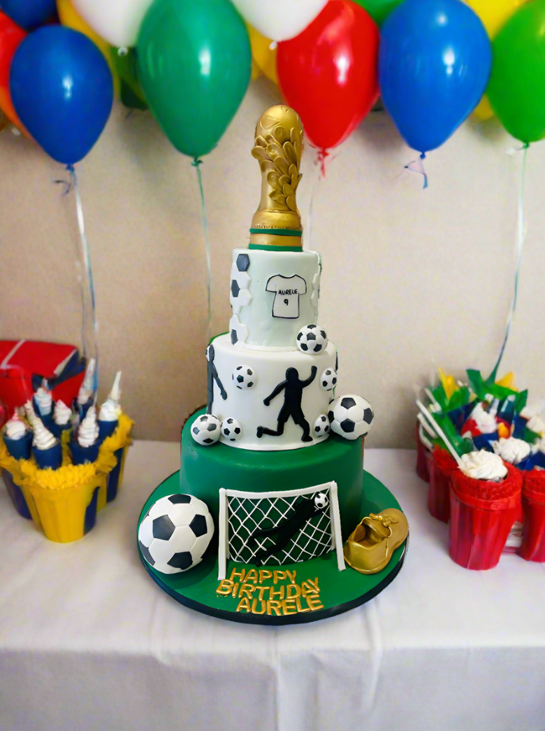 Soccer Champ Fondant Tiered Cake