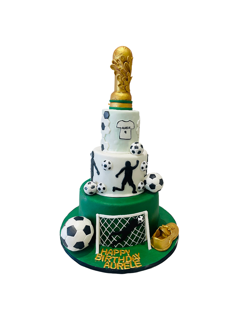 Soccer Champ Fondant Tiered Cake