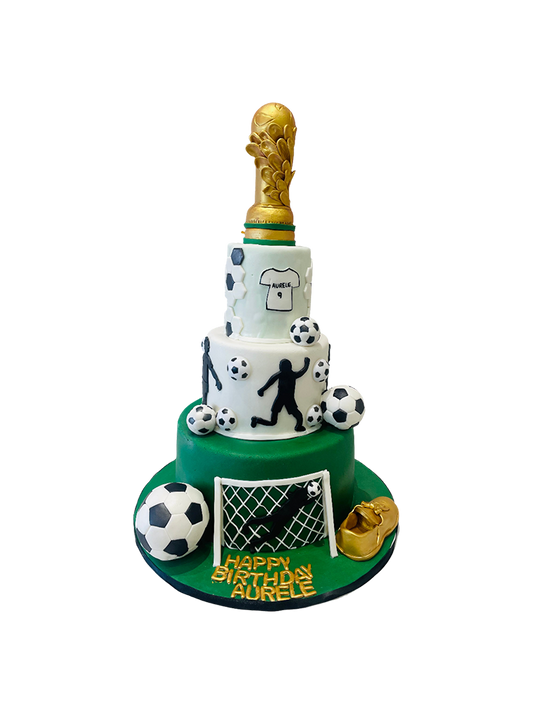 Soccer Champ Fondant Tiered Cake