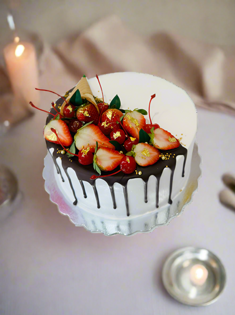 Strawberry & Cone Cream Cake