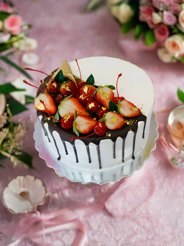 Strawberry & Cone Cream Cake