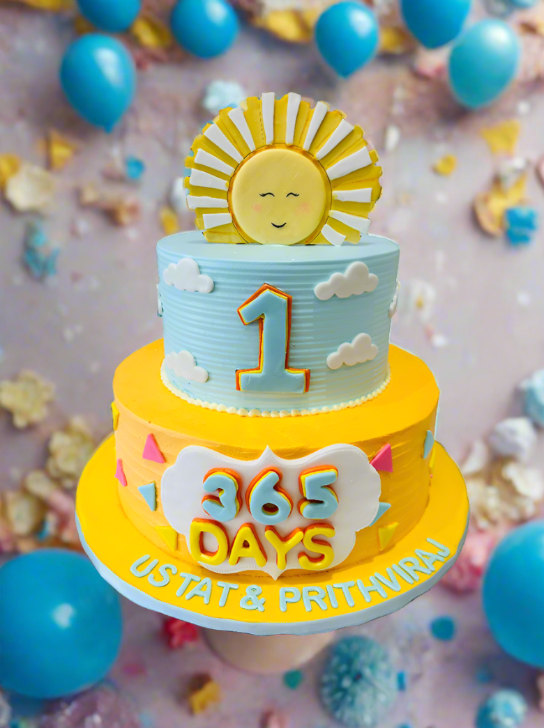 Sunshine Cream Tiered Cake