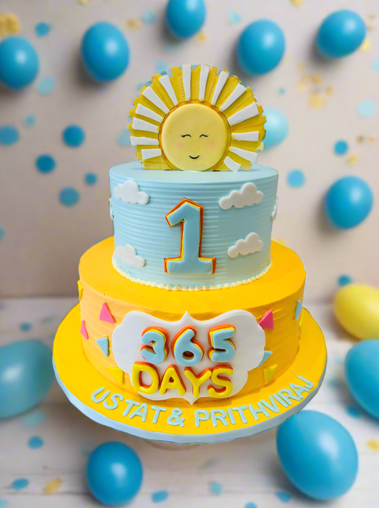 Sunshine Cream Tiered Cake