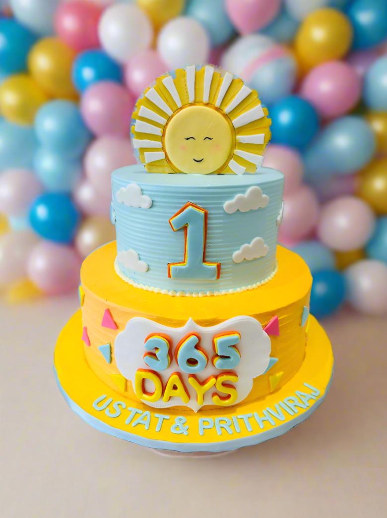 Sunshine Cream Tiered Cake
