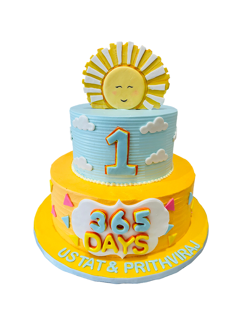 Sunshine Cream Tiered Cake