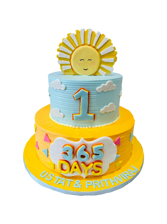 Sunshine Cream Tiered Cake