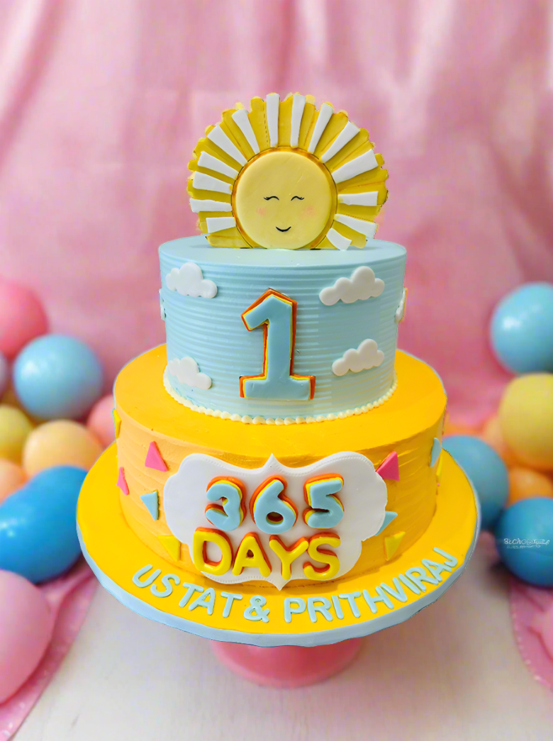 Sunshine Cream Tiered Cake