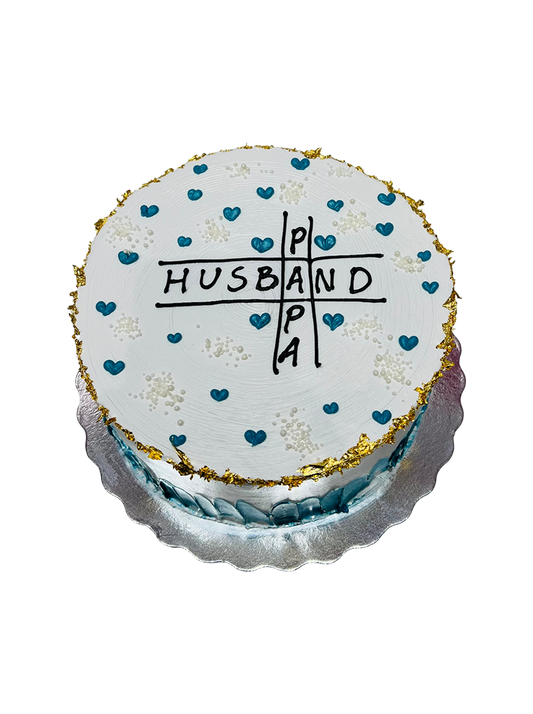 Teal Hearts Cream Cake