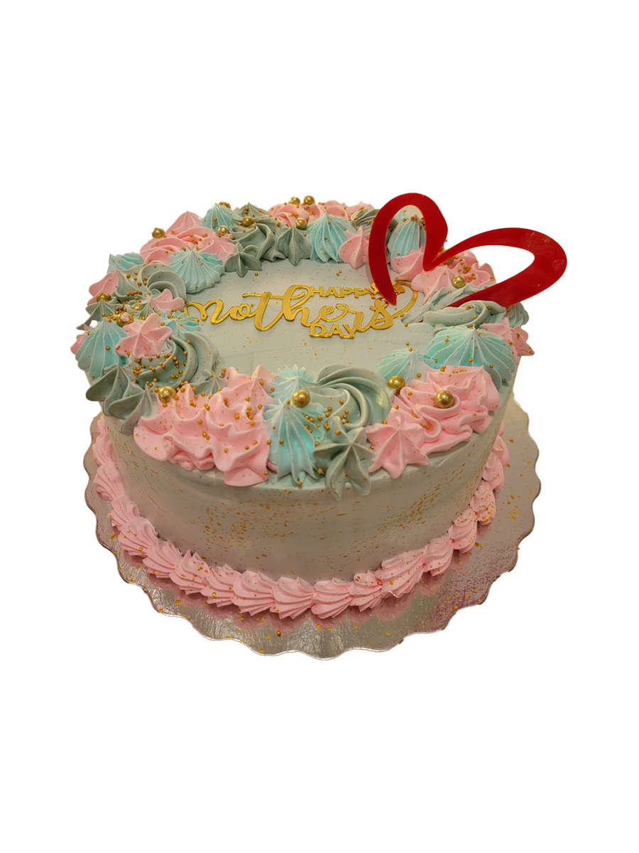 Teal & Pink Floral Mother‚Äôs Day Cake