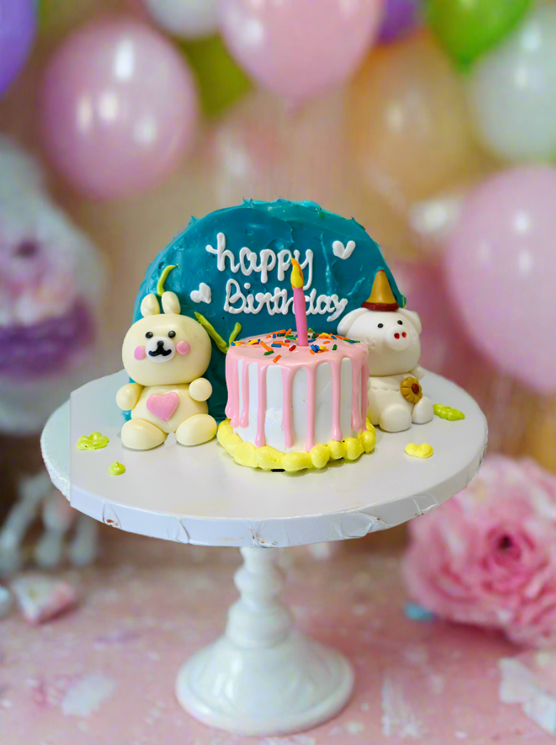Teal Teddy Arch Birthday Cake