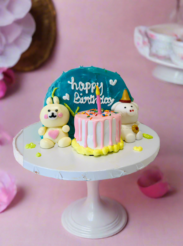 Teal Teddy Arch Birthday Cake