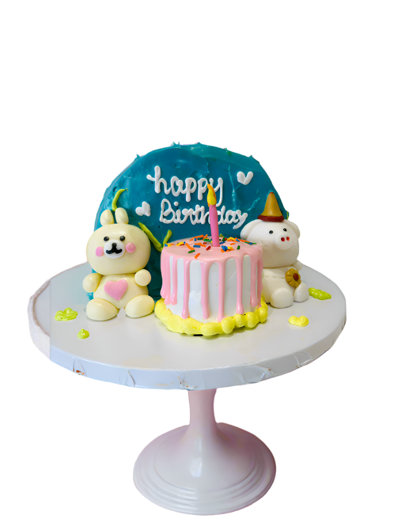 Teal Teddy Arch Birthday Cake