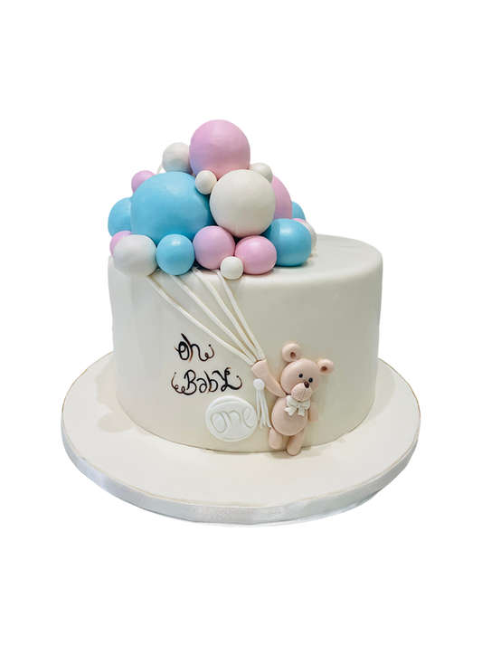Teddy Balloon Fondant Cake