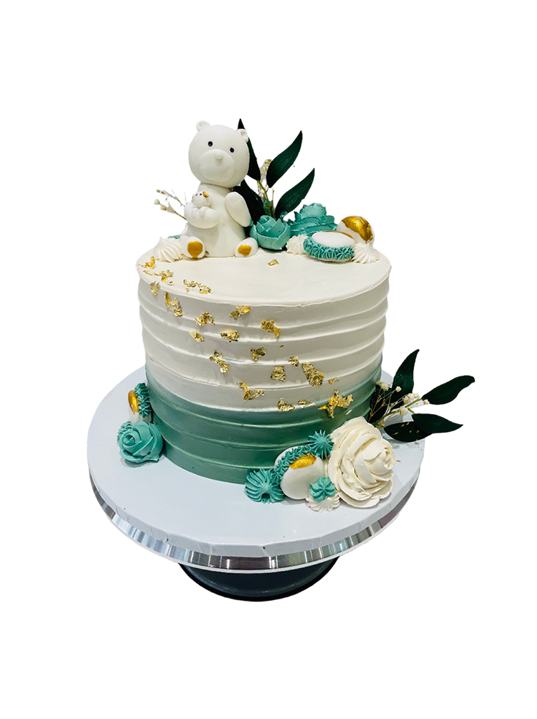 Teddy Cream Birthday Cake