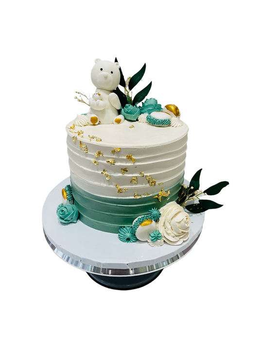 Teddy Cream Birthday Cake