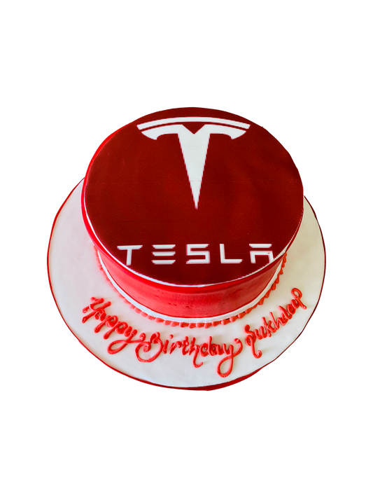 Tesla Photo Birthday Cake