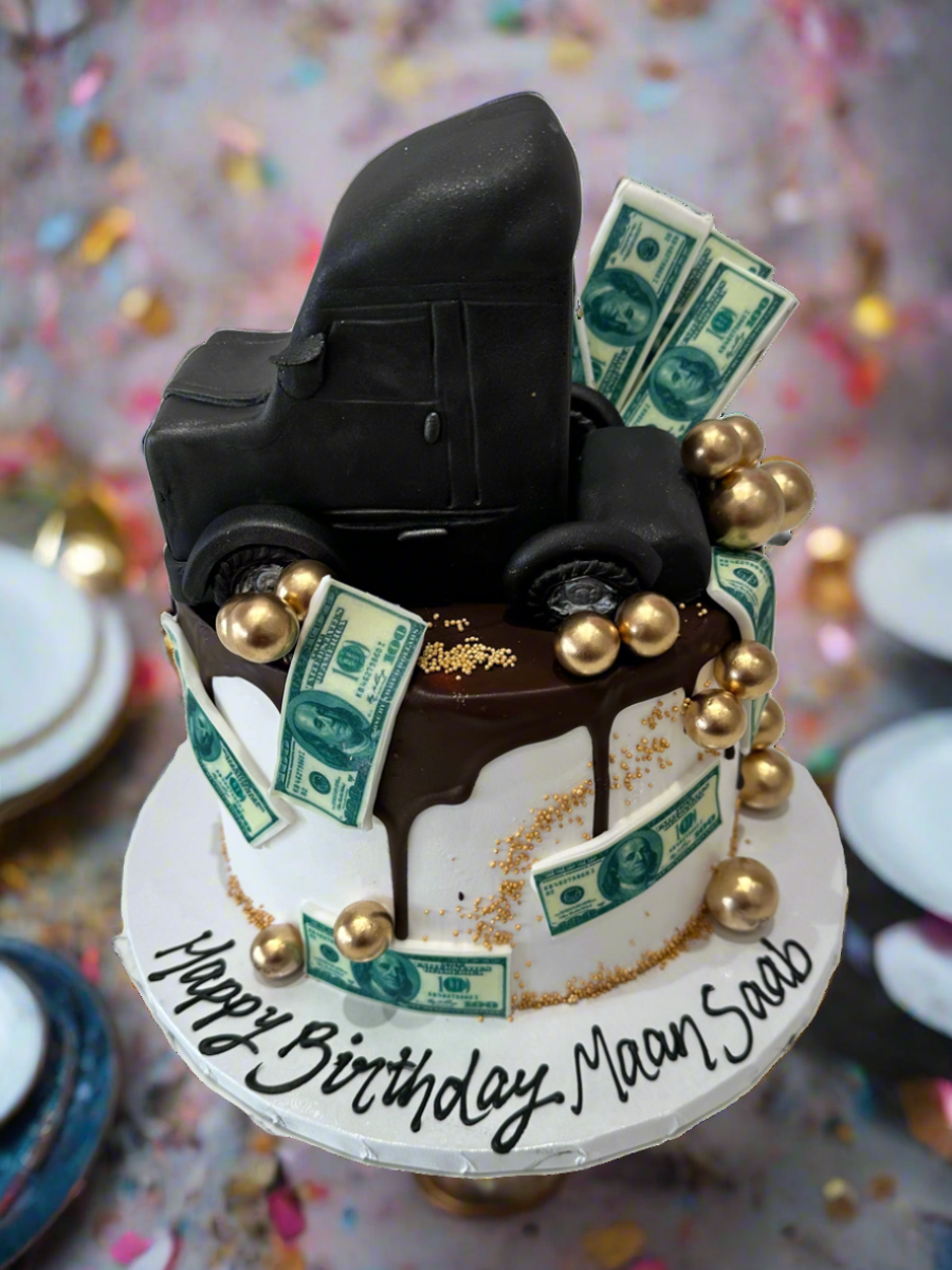 Truck & Dollar Cream Cake