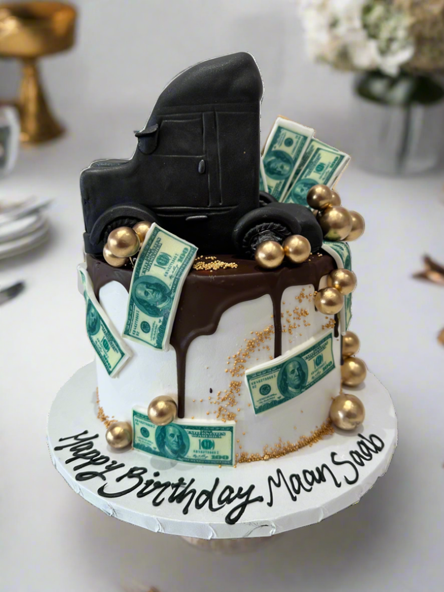 Truck & Dollar Cream Cake